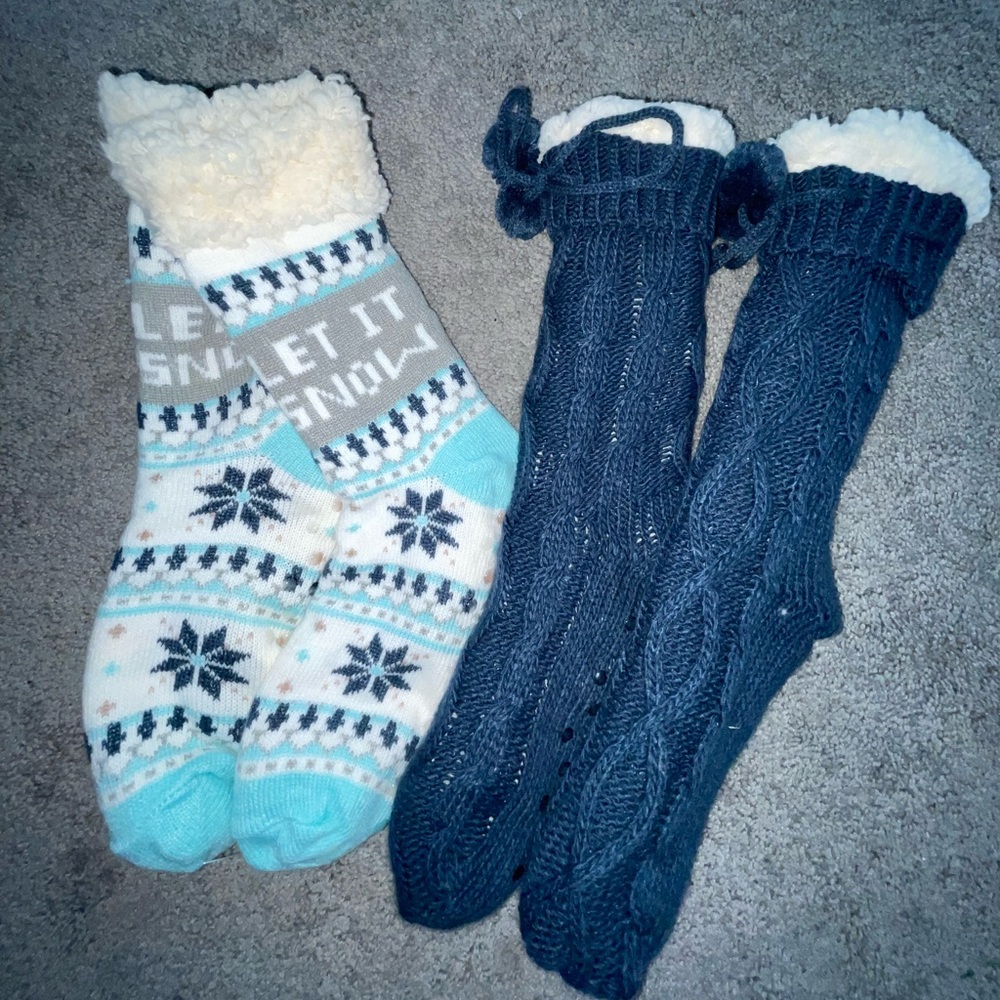 Fuzzy slipper socks